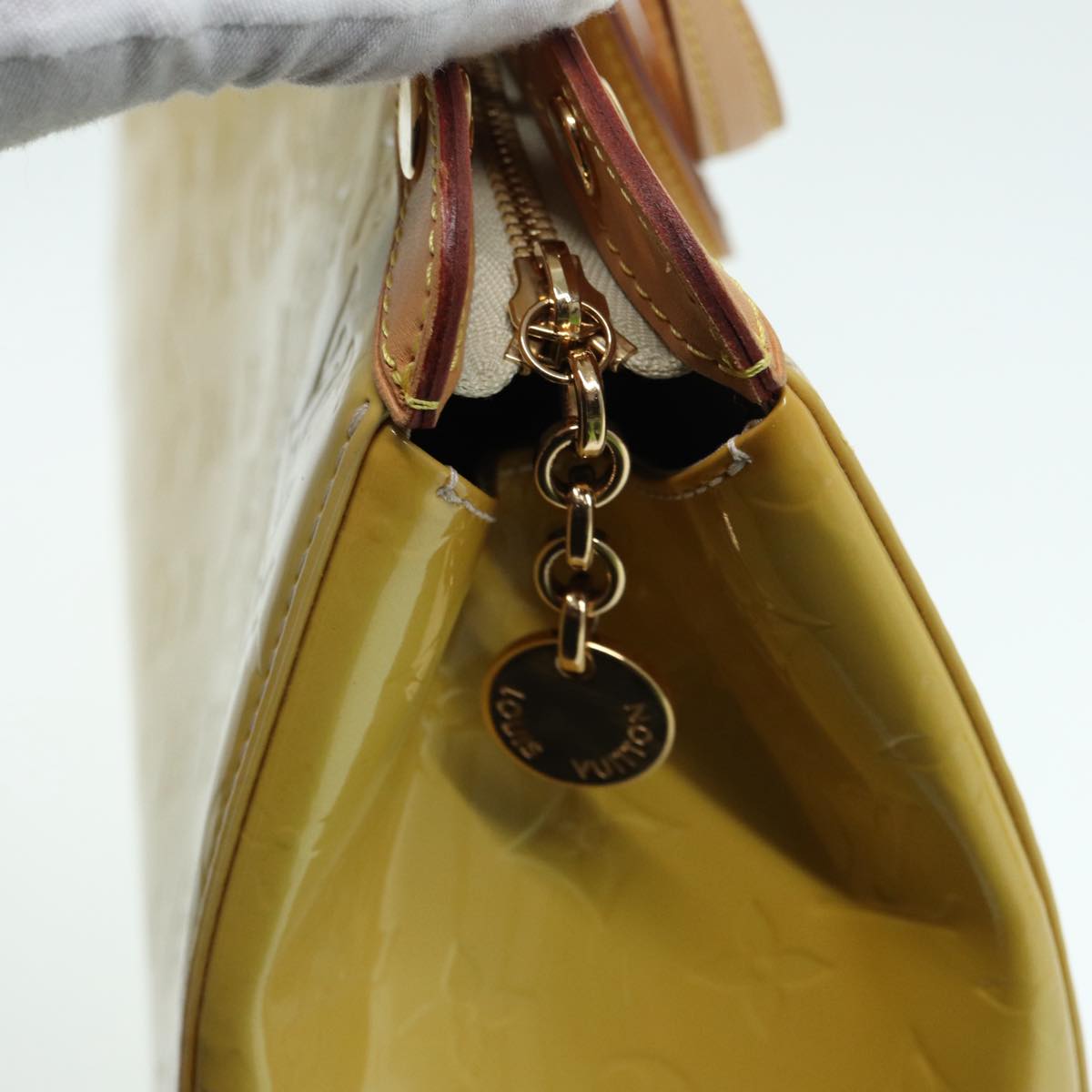 Louis Vuitton Brea Yellow Patent Leather Handbag