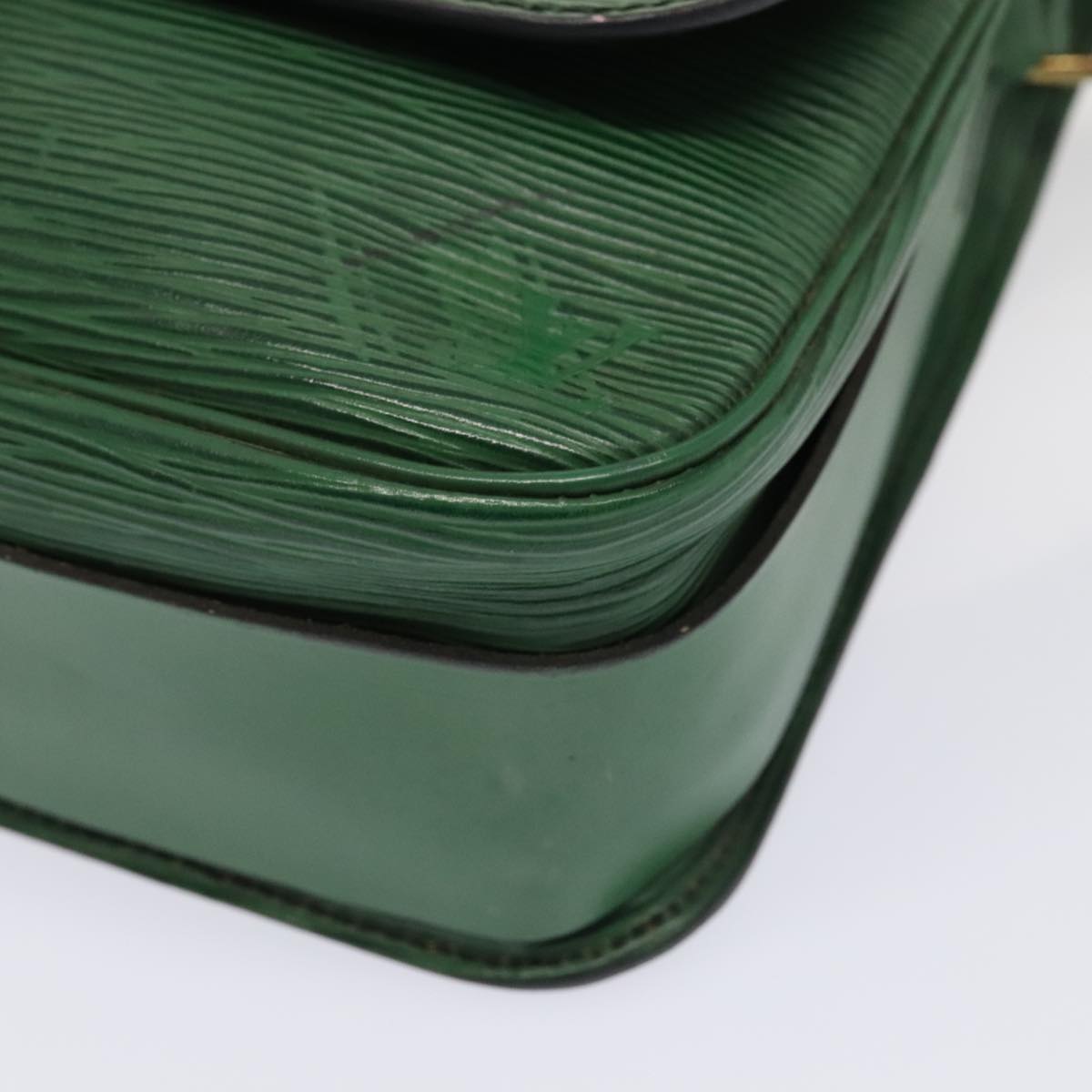 Louis Vuitton Cartouchière Green Leather Shoulder Bag