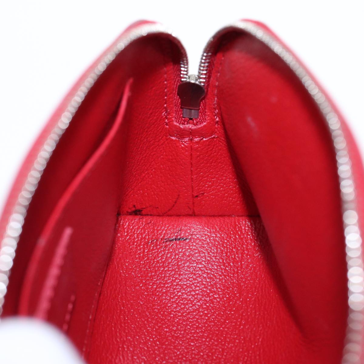 Louis Vuitton Cosmetic Pouch Red Leather Clutch Bag