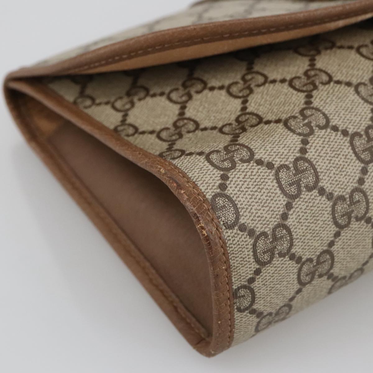 Gucci Sherry Beige Canvas Clutch Bag