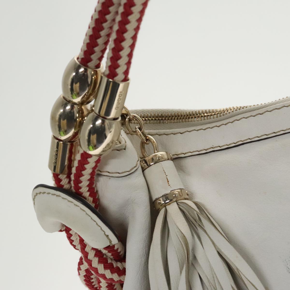 Gucci White Leather Tote Bag
