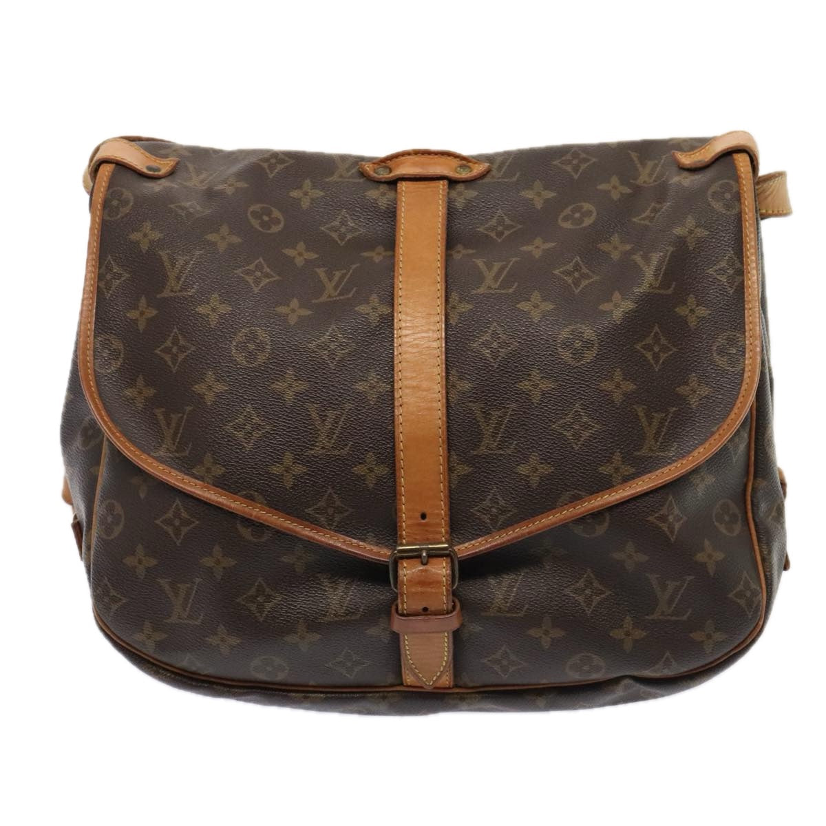 Louis Vuitton Saumur 35 Brown Canvas Shoulder Bag