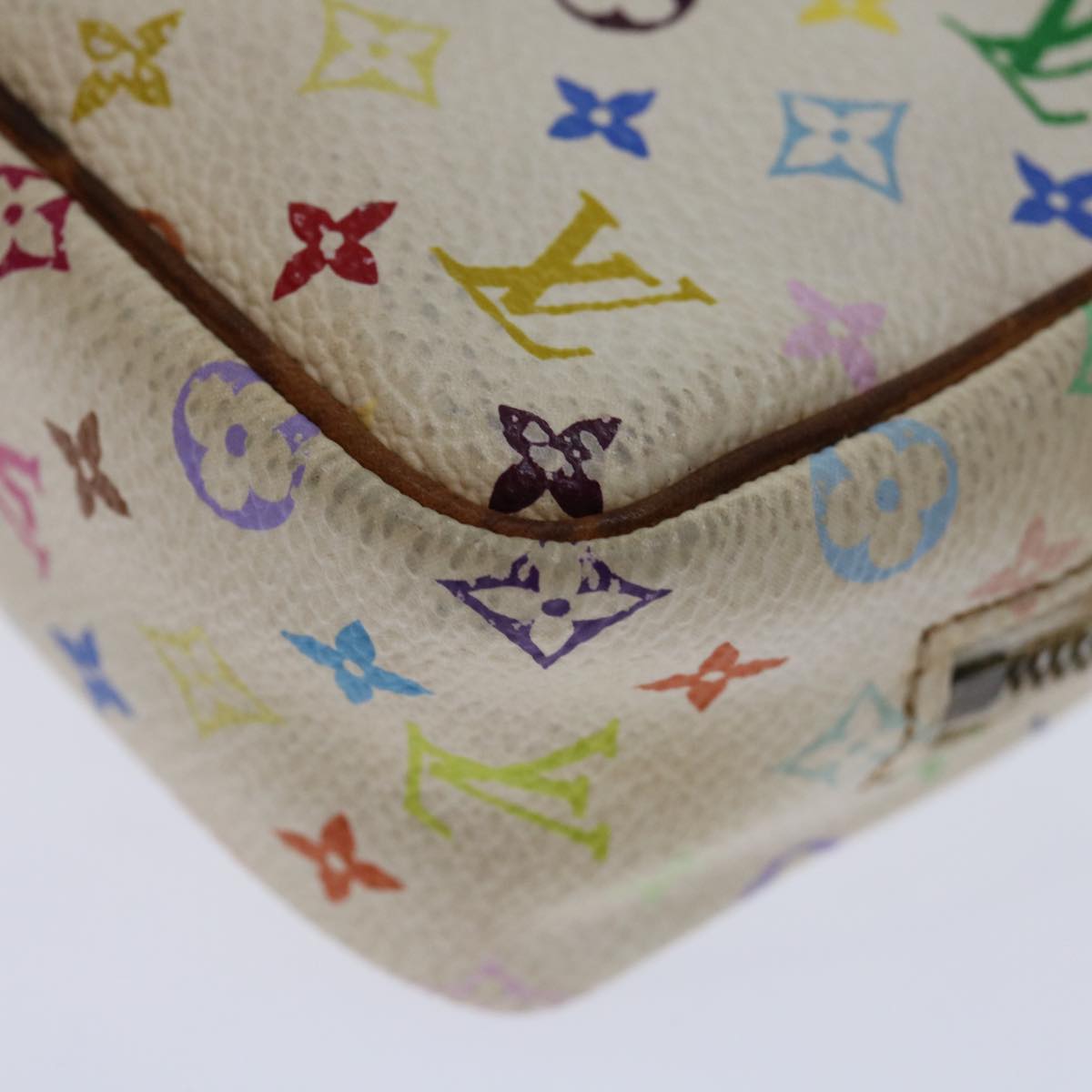 Louis Vuitton Pochette White Canvas Clutch Bag