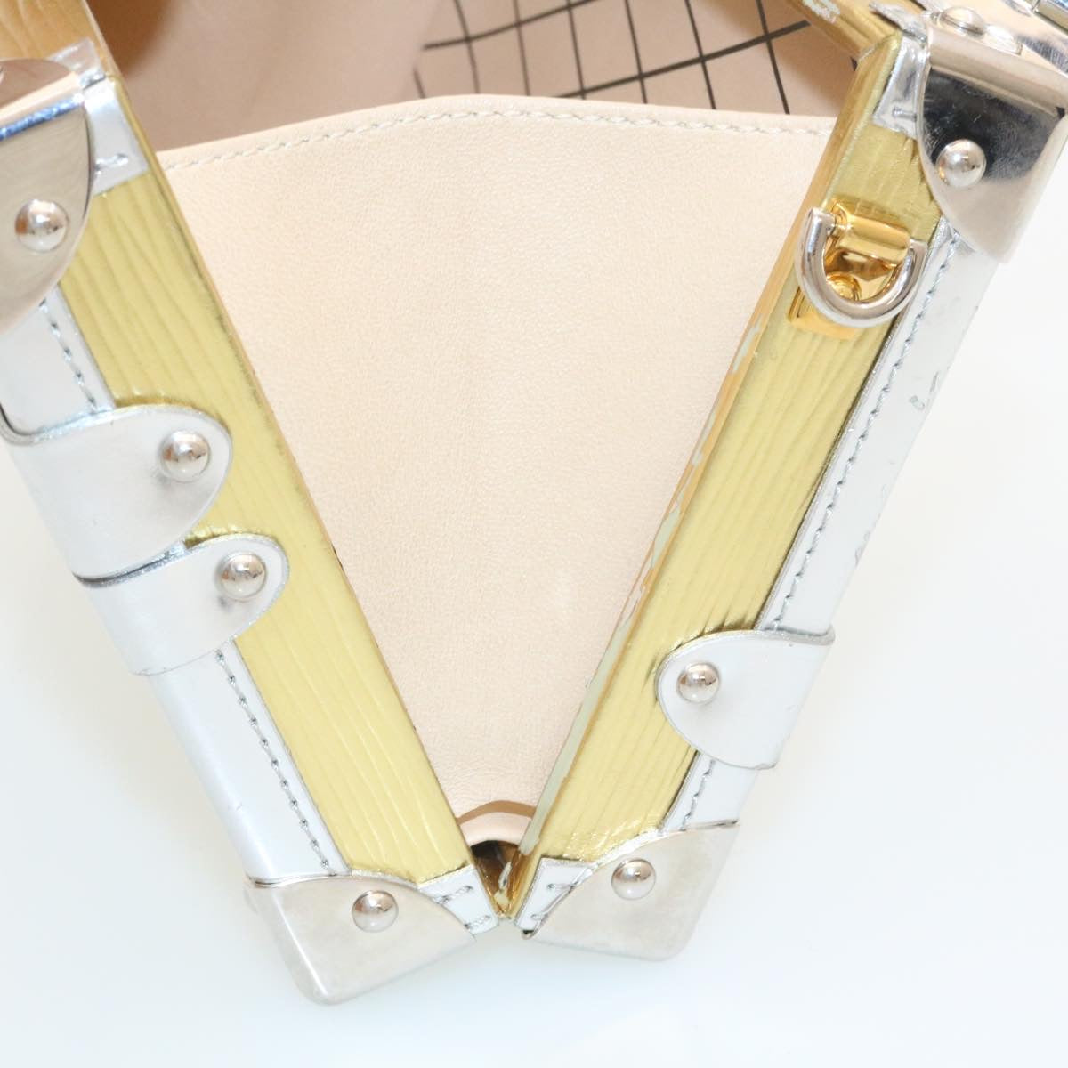 Louis Vuitton Sac Petit Malle Silver Leather Shoulder Bag