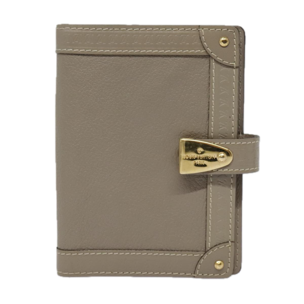 Louis Vuitton Agenda Cover Grey Leather Wallet  ()