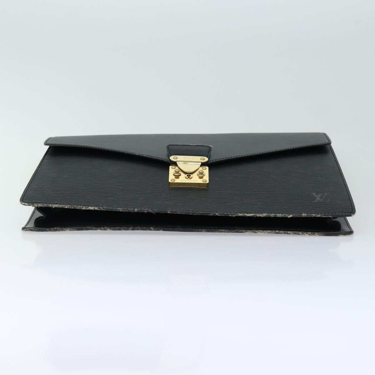 Louis Vuitton Porte Documents Black Leather Briefcase Bag