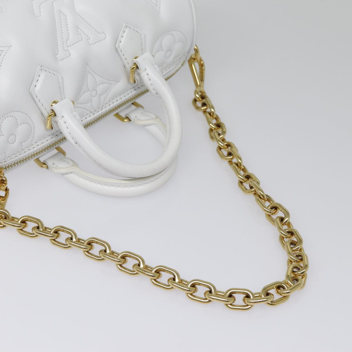 Louis Vuitton Papillon White Leather Handbag