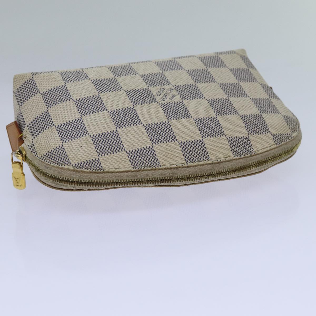 Louis Vuitton Cosmetic Pouch White Canvas Clutch Bag