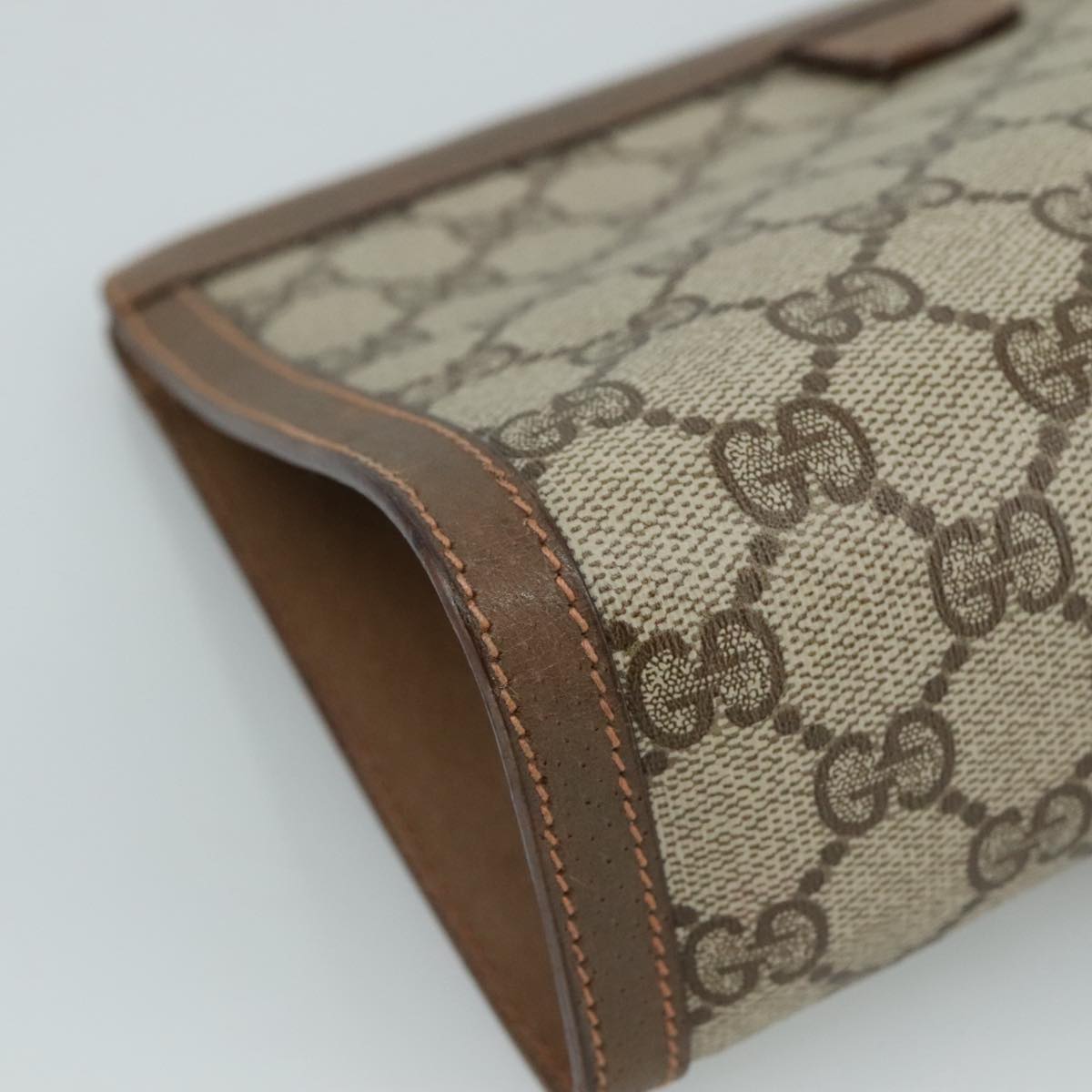 Gucci Sherry Beige Canvas Clutch Bag