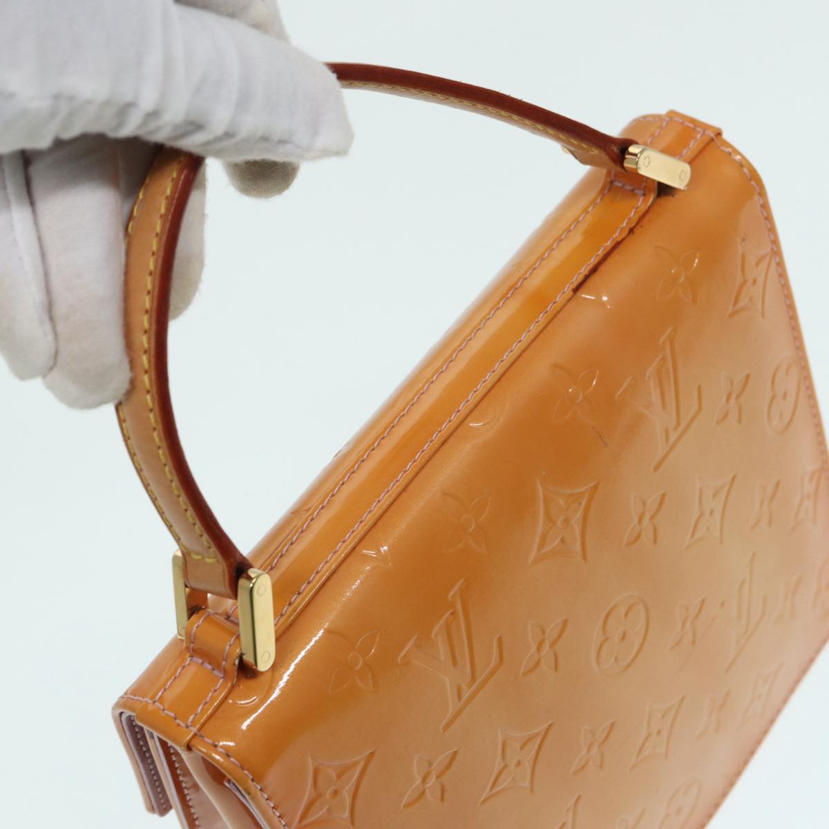 Louis Vuitton Spring Street Camel Patent Leather Handbag