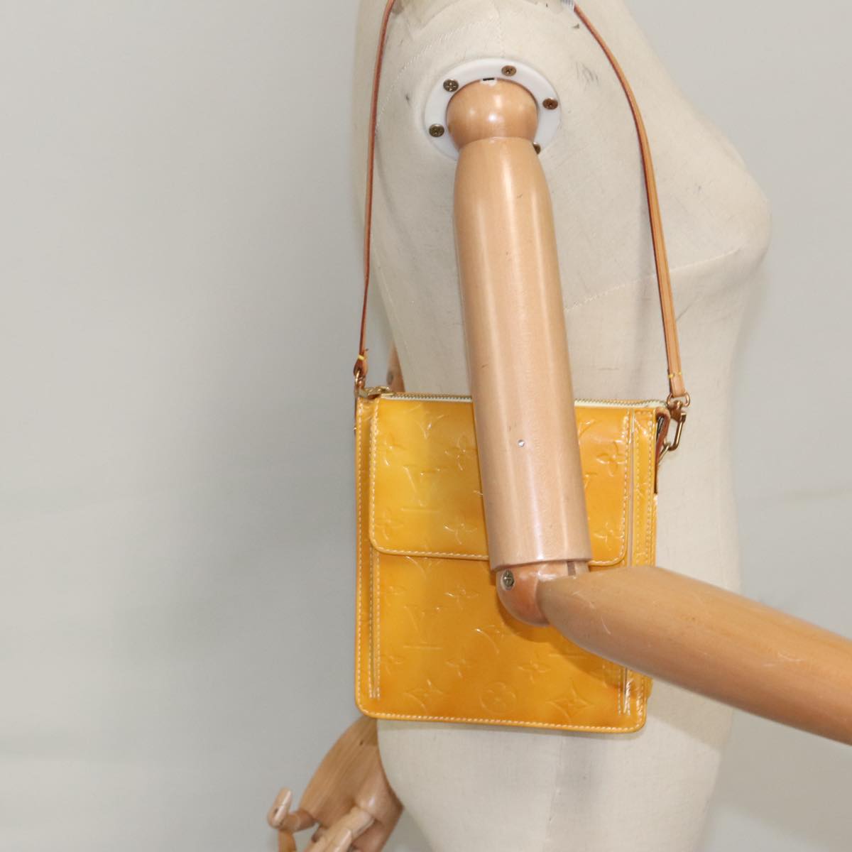 Louis Vuitton Mott Yellow Patent Leather Shoulder Bag