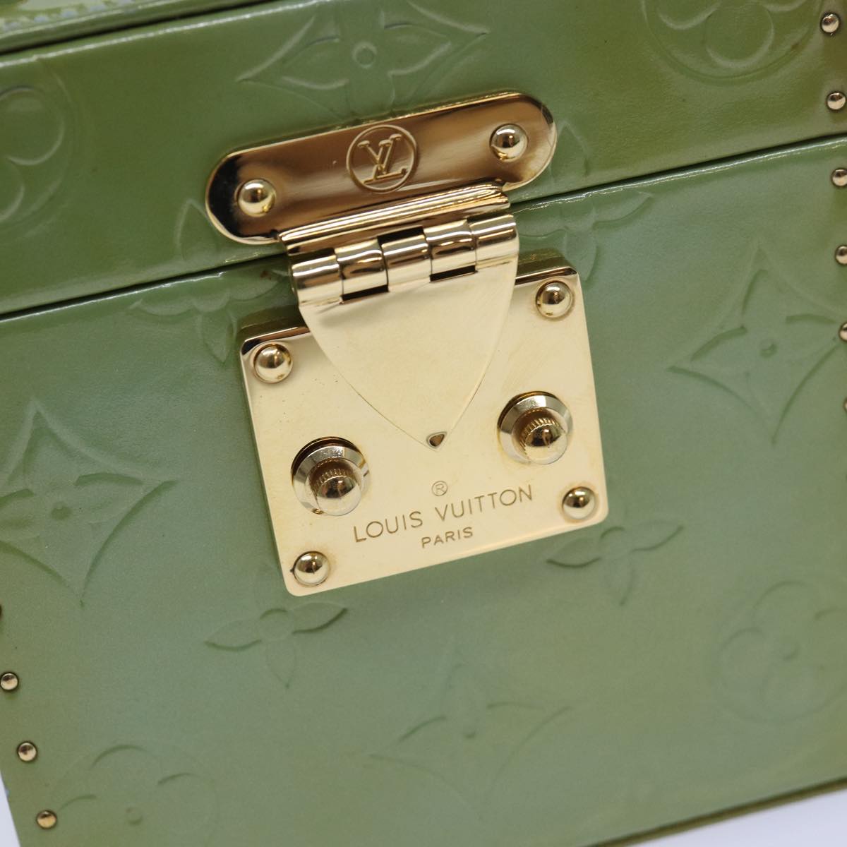 Louis Vuitton Bleecker Green Patent Leather Clutch Bag