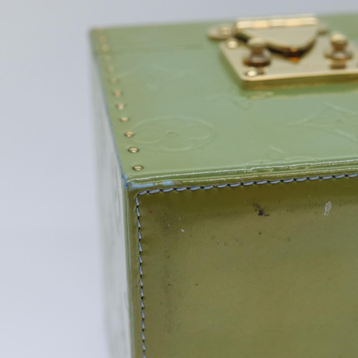 Louis Vuitton Bleecker Green Patent Leather Clutch Bag