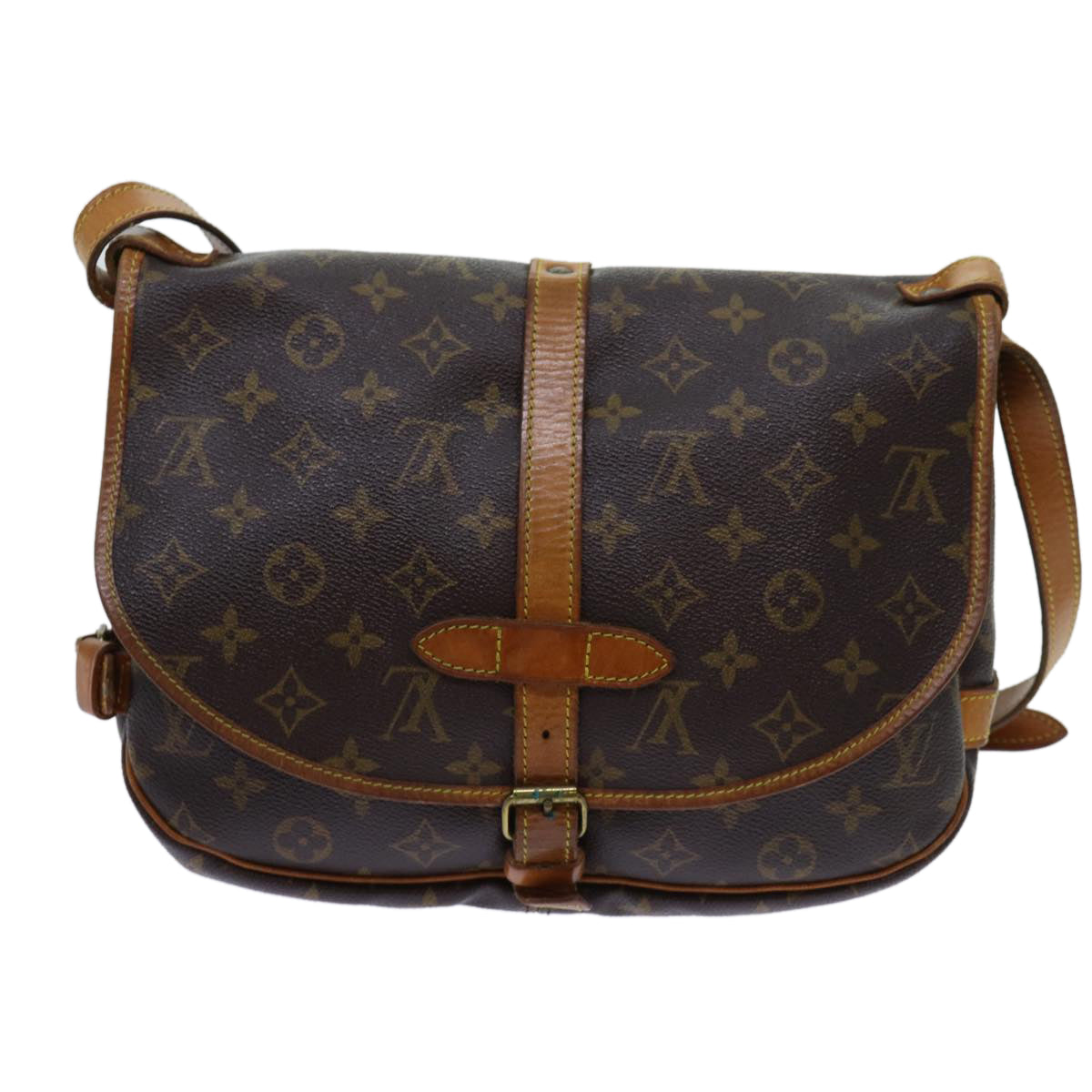Louis Vuitton Saumur Brown Canvas Shoulder Bag