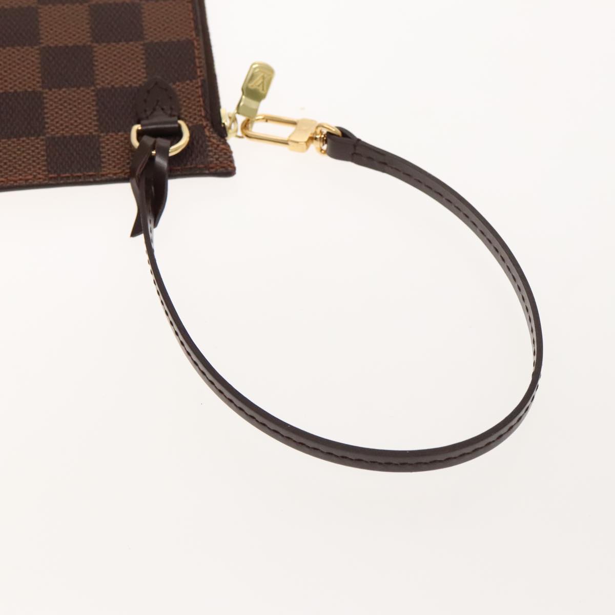 Louis Vuitton Neverfull Pouch Brown Canvas Clutch Bag