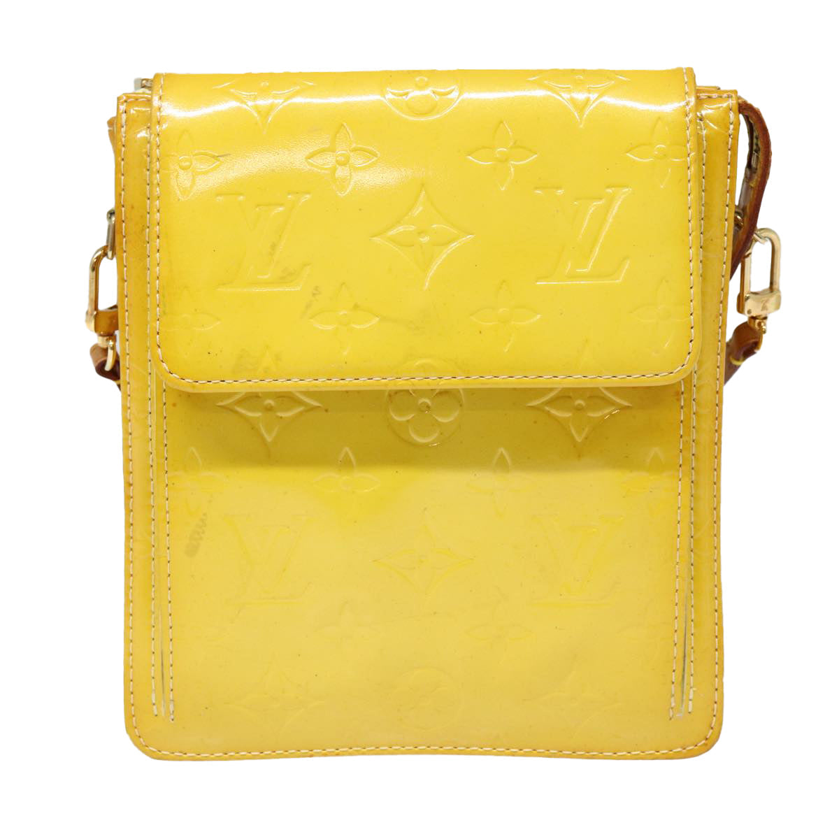 Louis Vuitton Mott Yellow Patent Leather Shoulder Bag