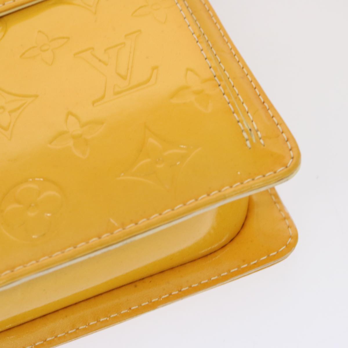 Louis Vuitton Mott Yellow Patent Leather Clutch Bag