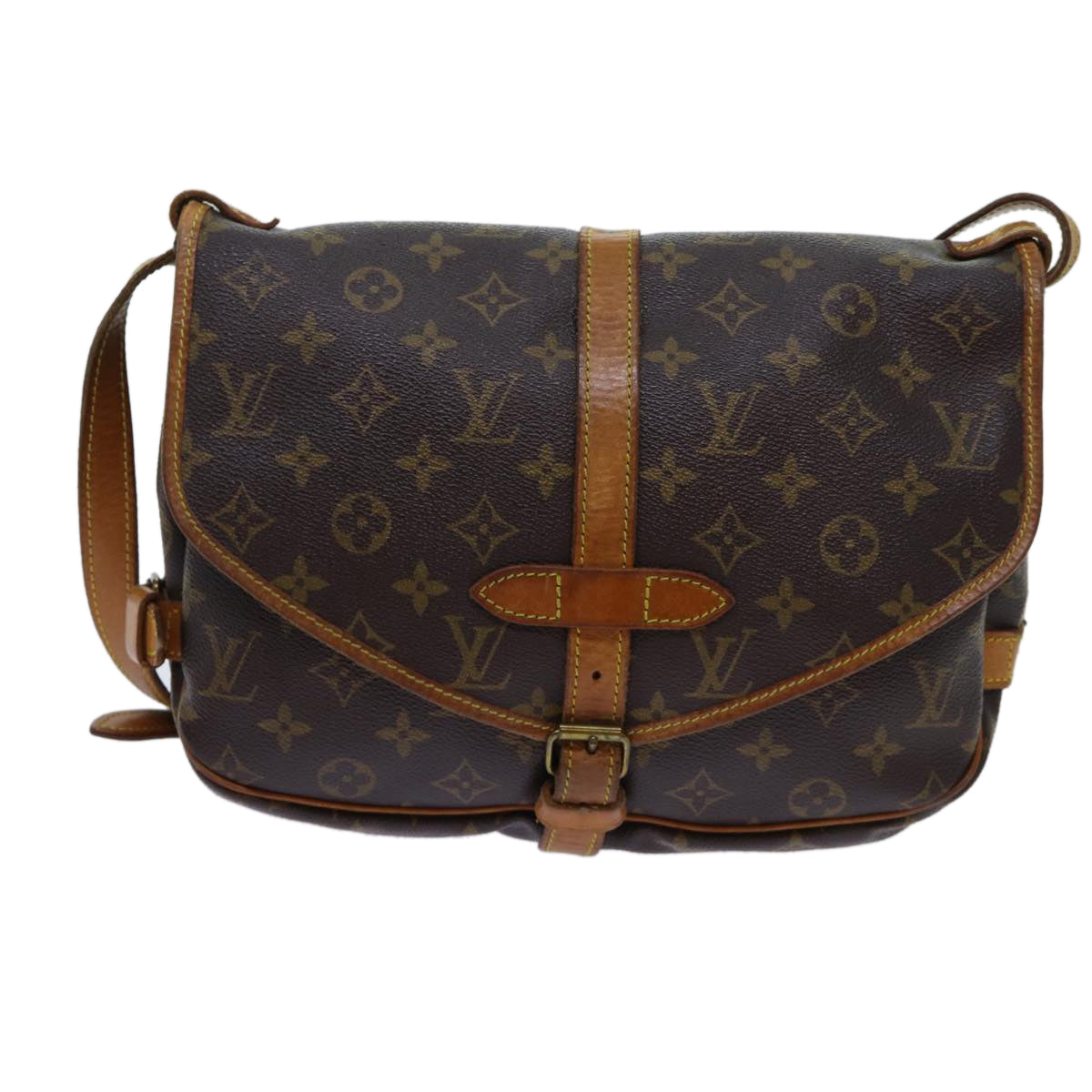 Louis Vuitton Saumur Brown Canvas Shoulder Bag