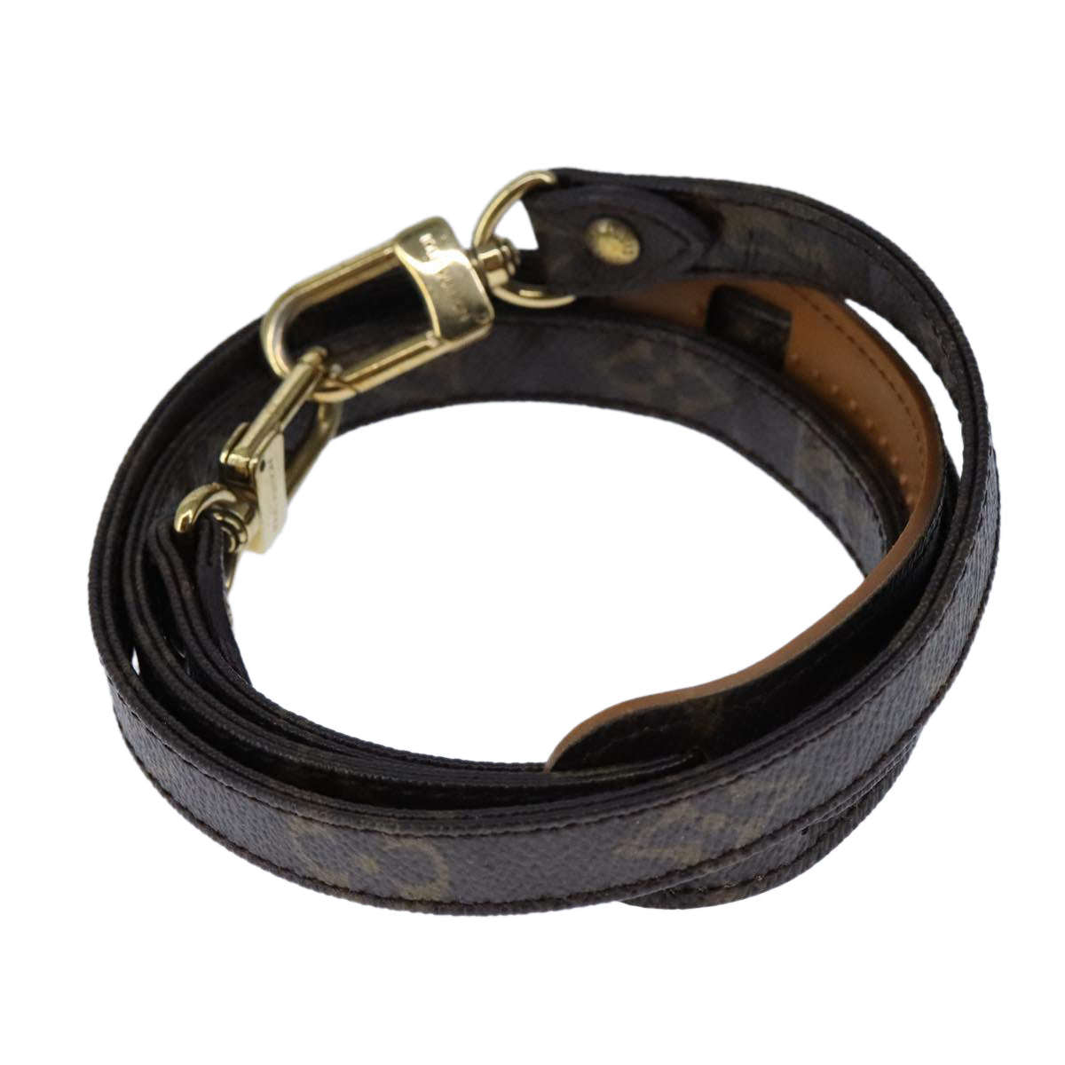 Louis Vuitton Shoulder Strap Brown Canvas Bag Jewelry ()