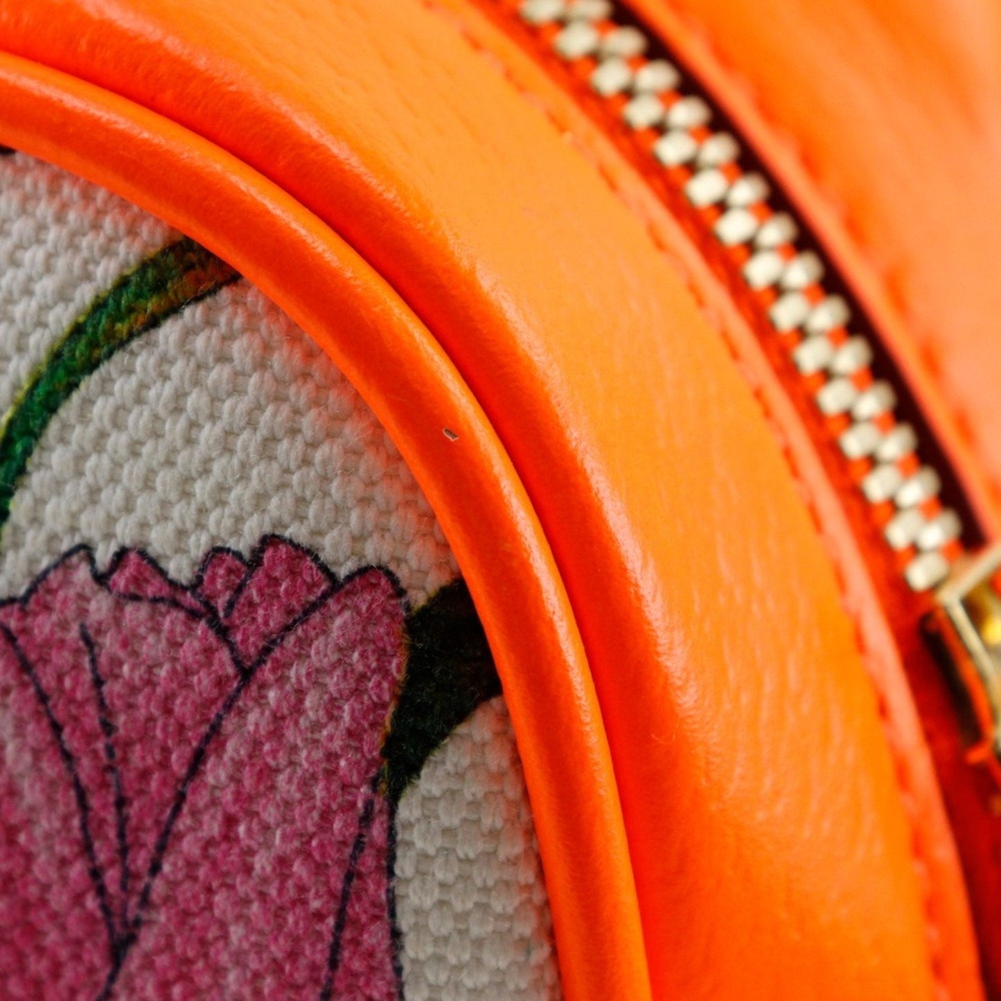 Gucci Orange Canvas Leather Shoulder Bag