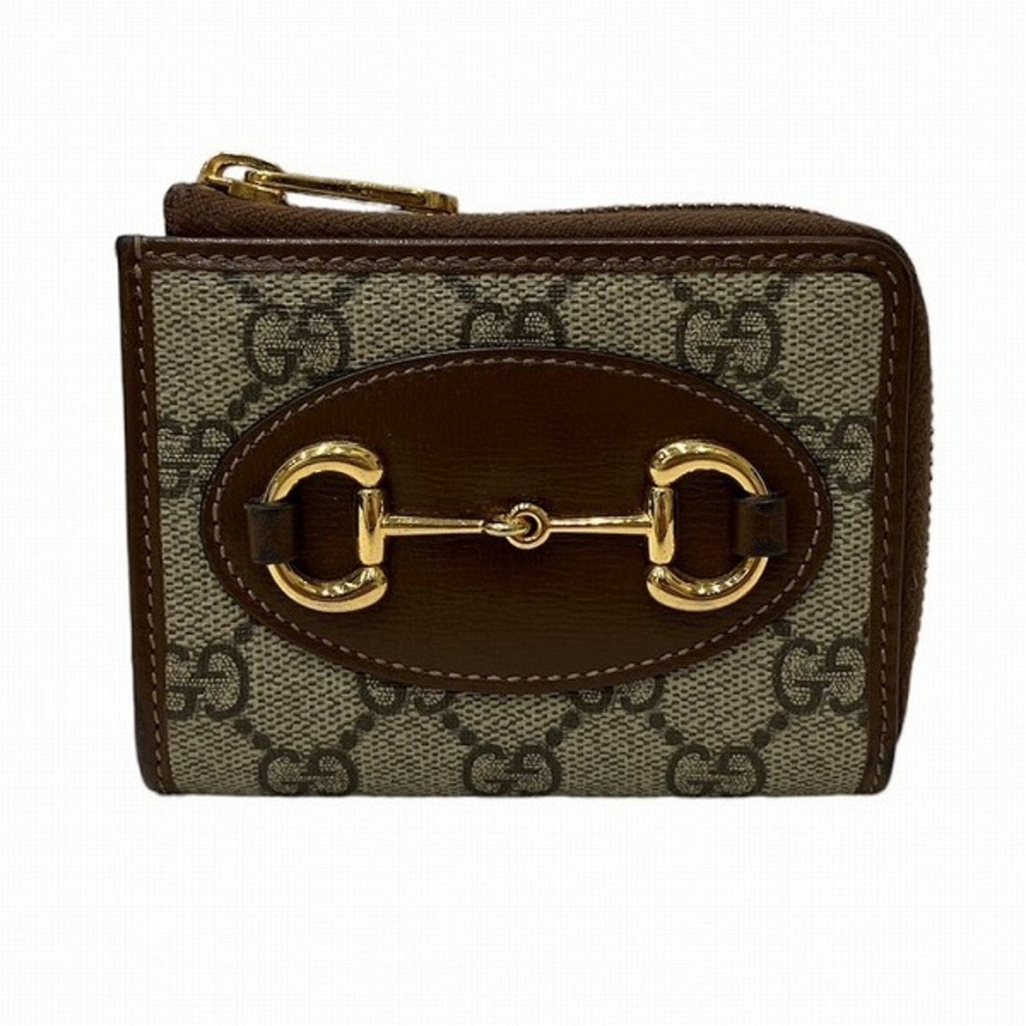 Gucci Beige Brown Leather Gg Supreme Coin Purse/Coin Case ()
