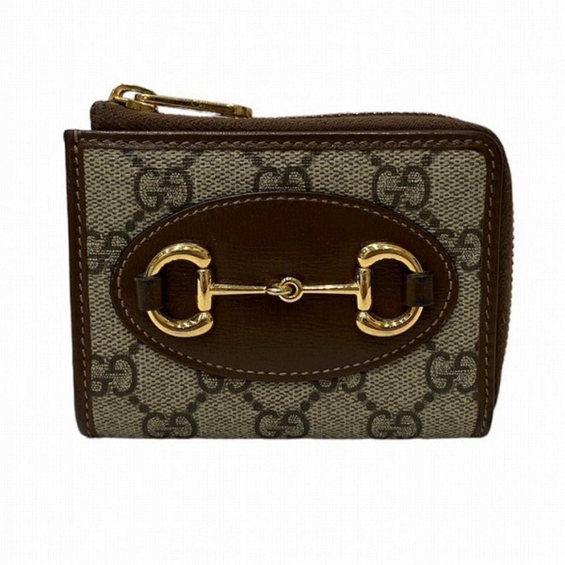 Gucci Beige Brown Leather Gg Supreme Coin Purse/Coin Case ()