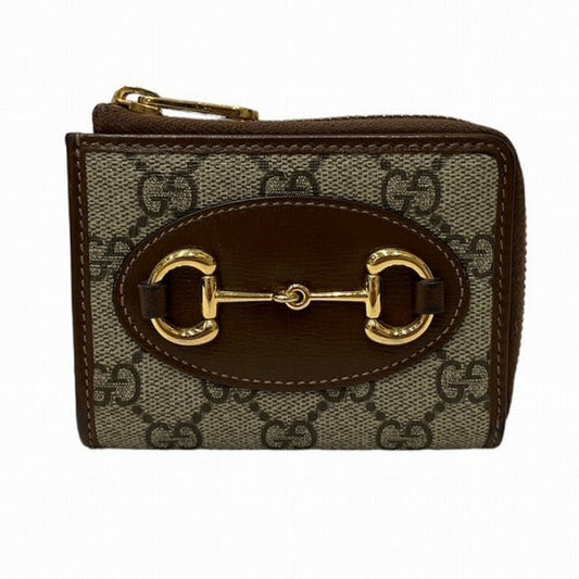 Gucci Beige Brown Leather Gg Supreme Coin Purse/Coin Case ()