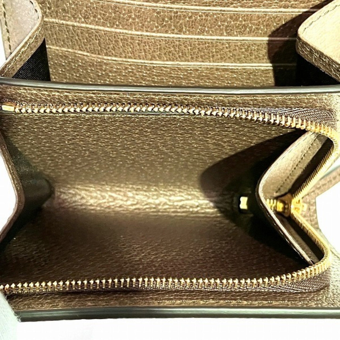 Gucci Beige Dark Brown Canvas Leather Wallet (Bi-Fold)