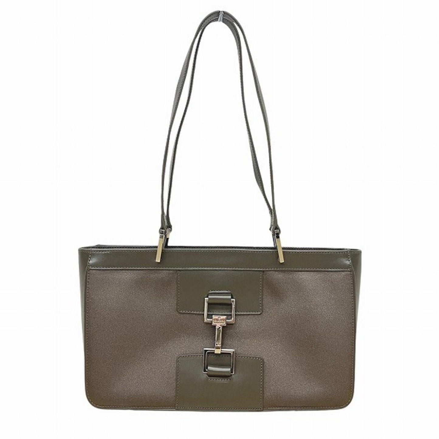 Gucci Khaki Leather Canvas Handbag Shoulder Bag