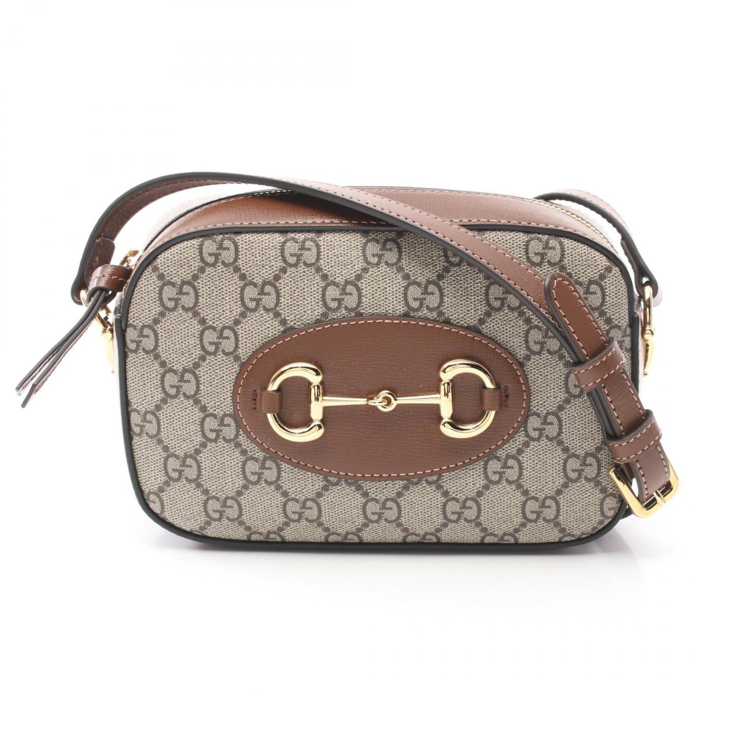 Gucci Beige Brown Coated Canvas Pvc Leather Shoulder Bag ()