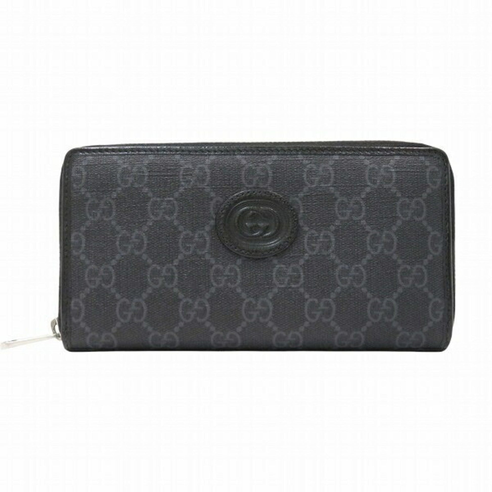 Gucci Black Coated Canvas Long Wallet (Bi-Fold) ()