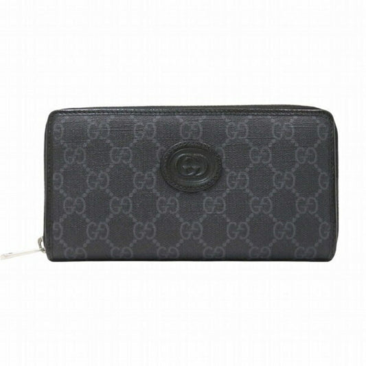 Gucci Black Coated Canvas Long Wallet (Bi-Fold) ()