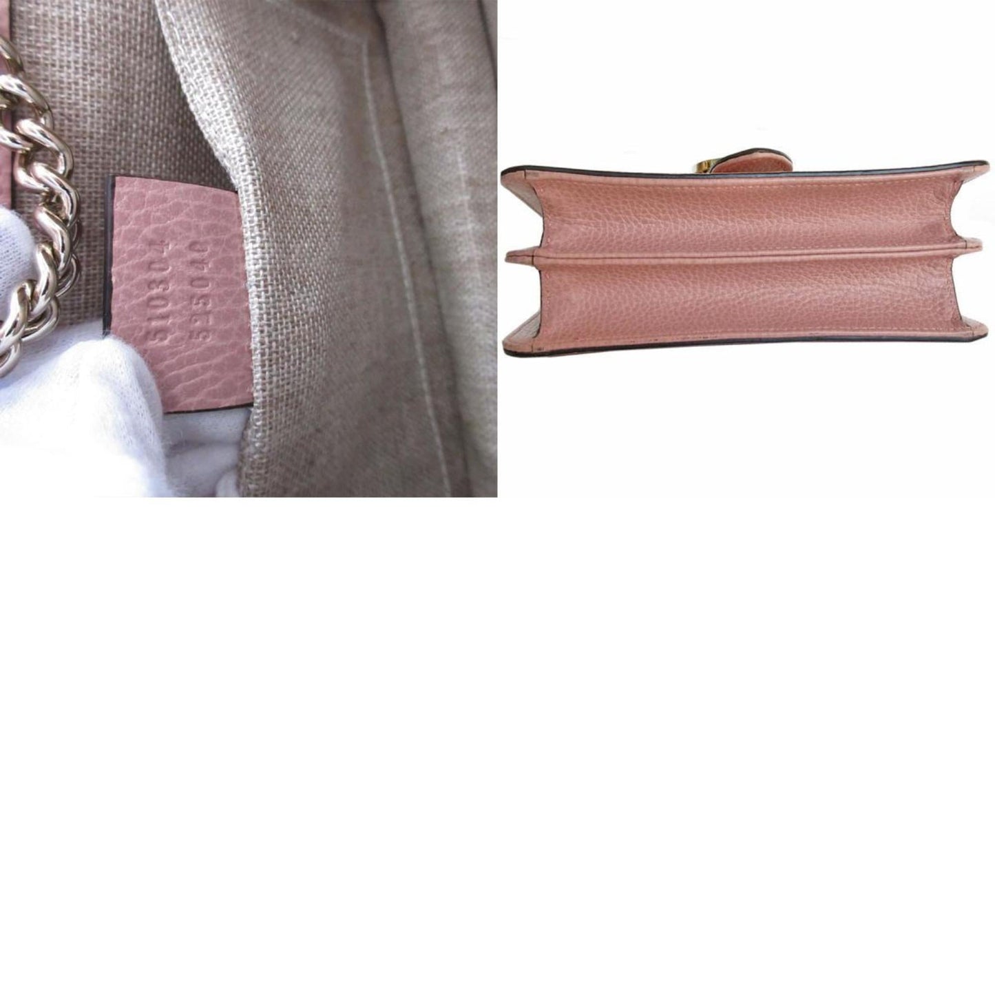 Gucci Pink Beige Leather Shoulder Bag