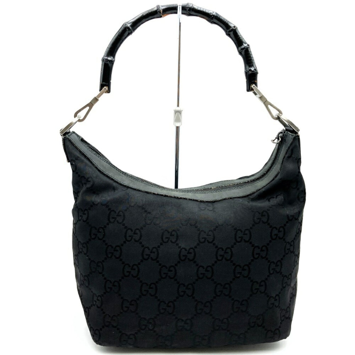Gucci Bamboo Black Nylon Shoulder Bag