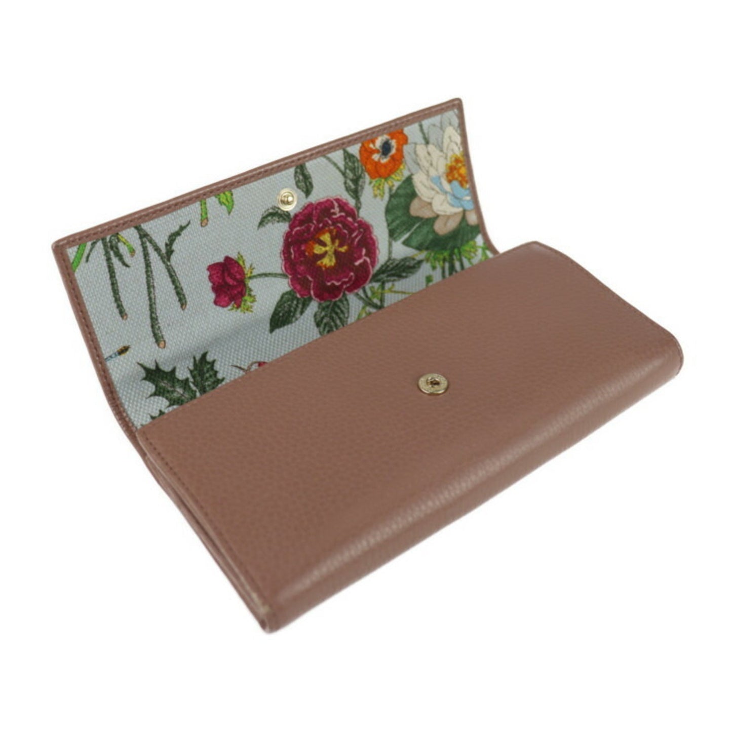 Gucci Gucci Swing Brown Pink Leather Long Wallet (Bi-Fold)