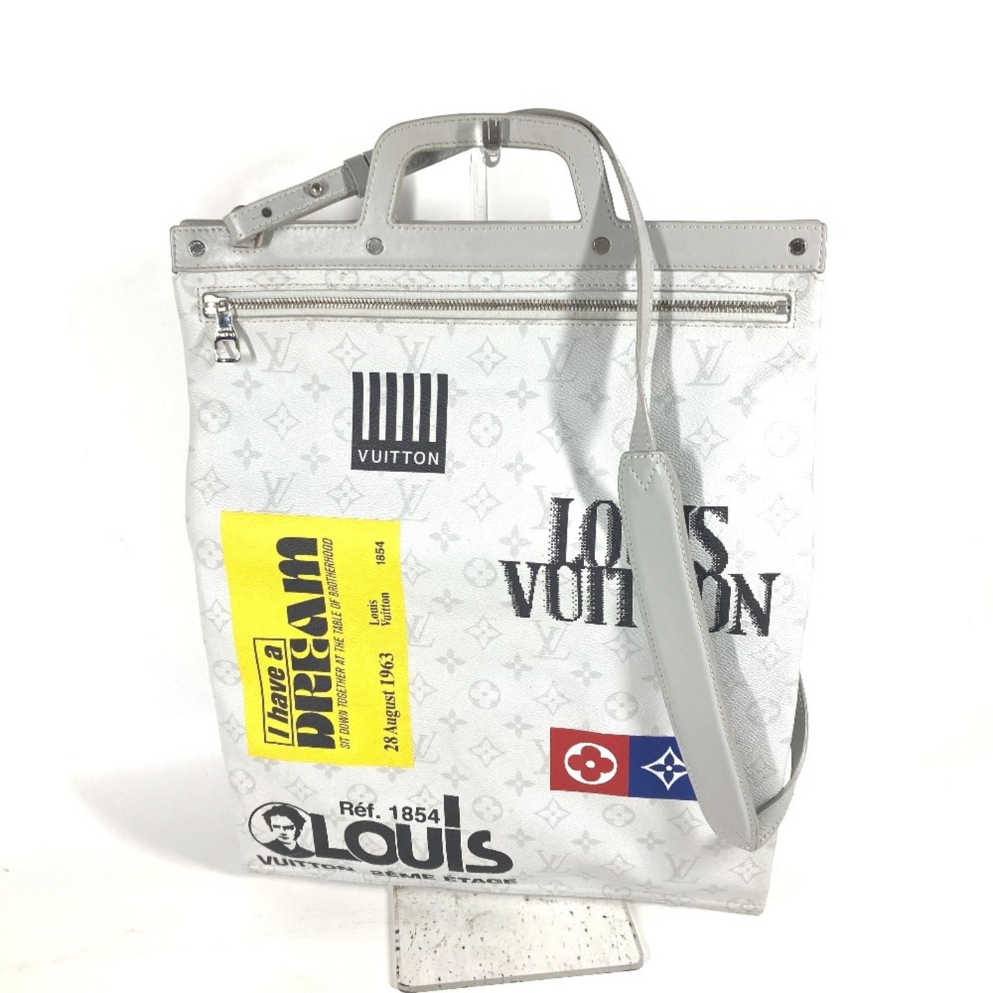 Louis Vuitton White Monogram Shoulder Bag Tote Bag