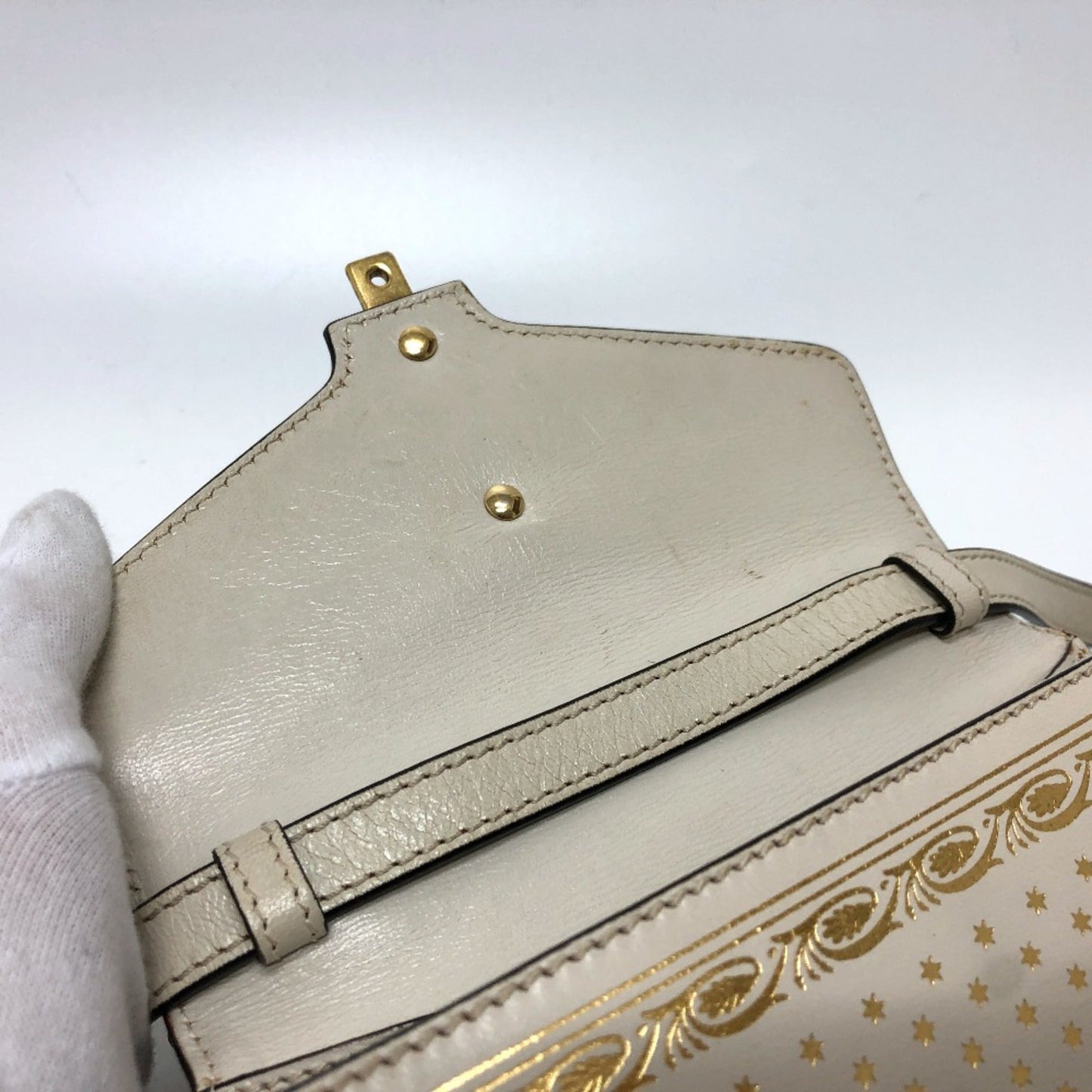 Gucci White Leather Shoulder Bag