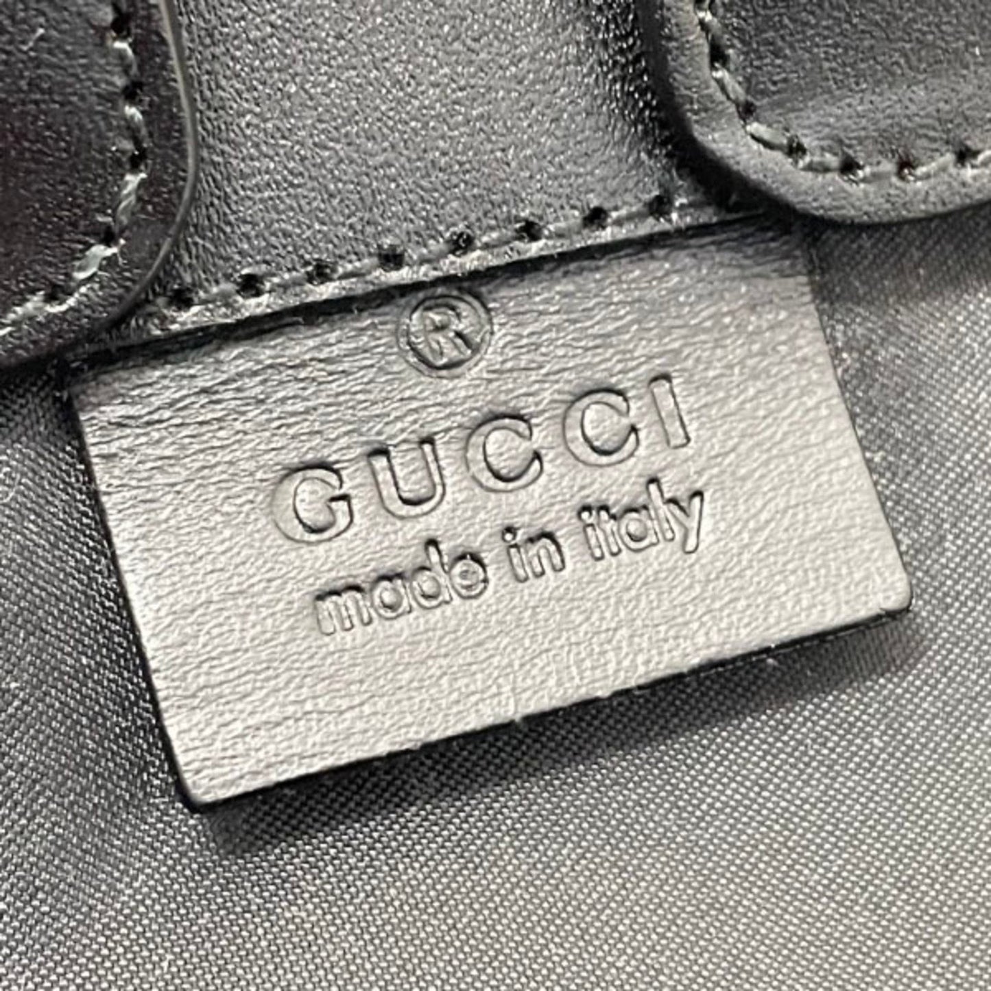 Gucci Black Nylon Leather Pouch