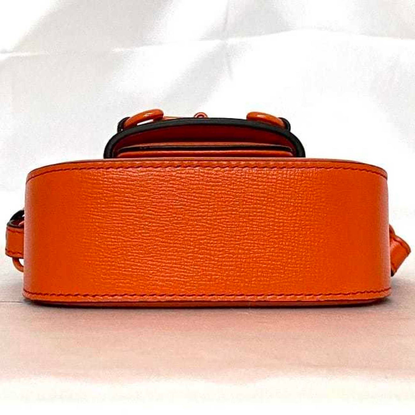 Gucci Horsebit Orange Leather Canvas Shoulder Bag
