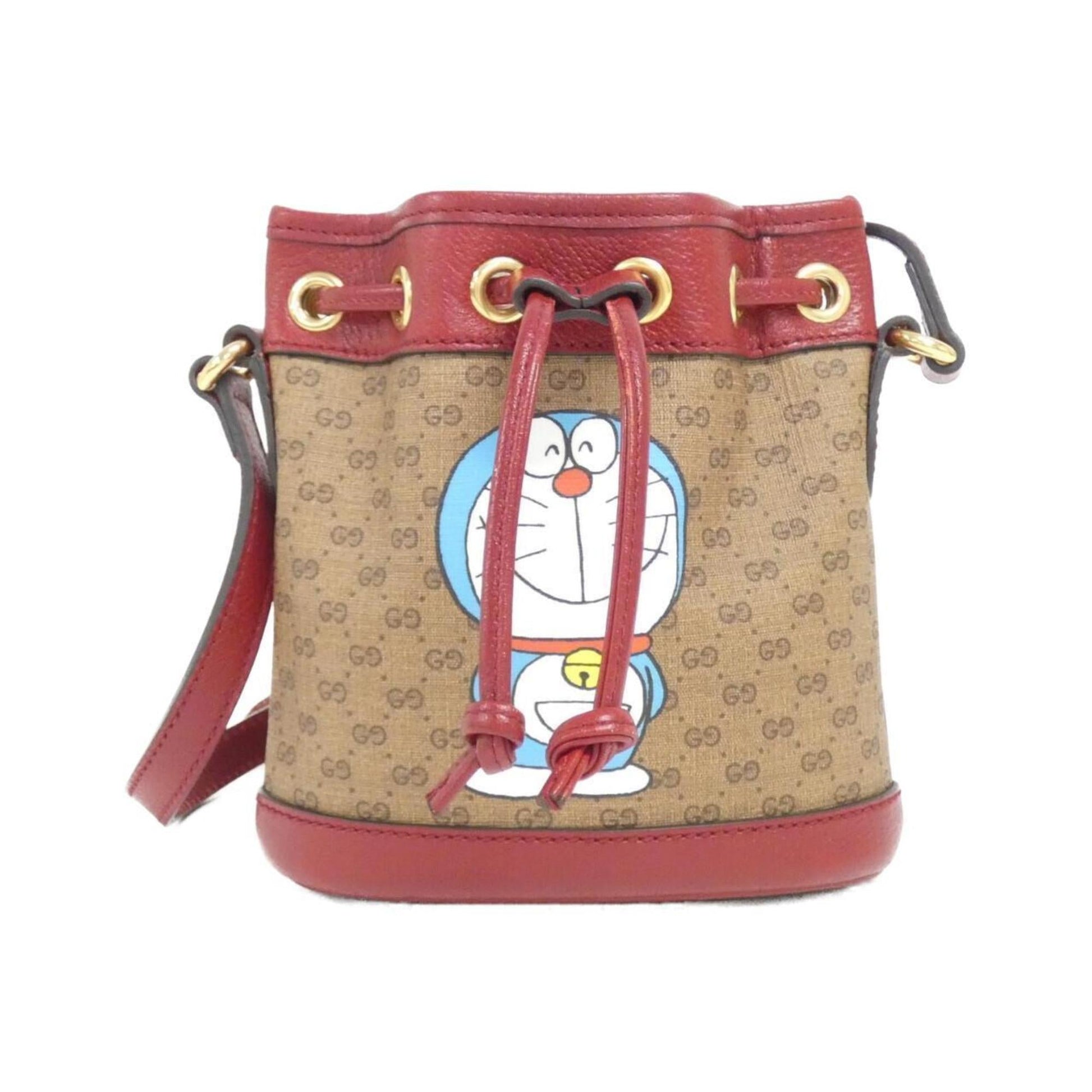 Gucci Beige Cherry Red Gg Supreme Leather Shoulder Bag ()