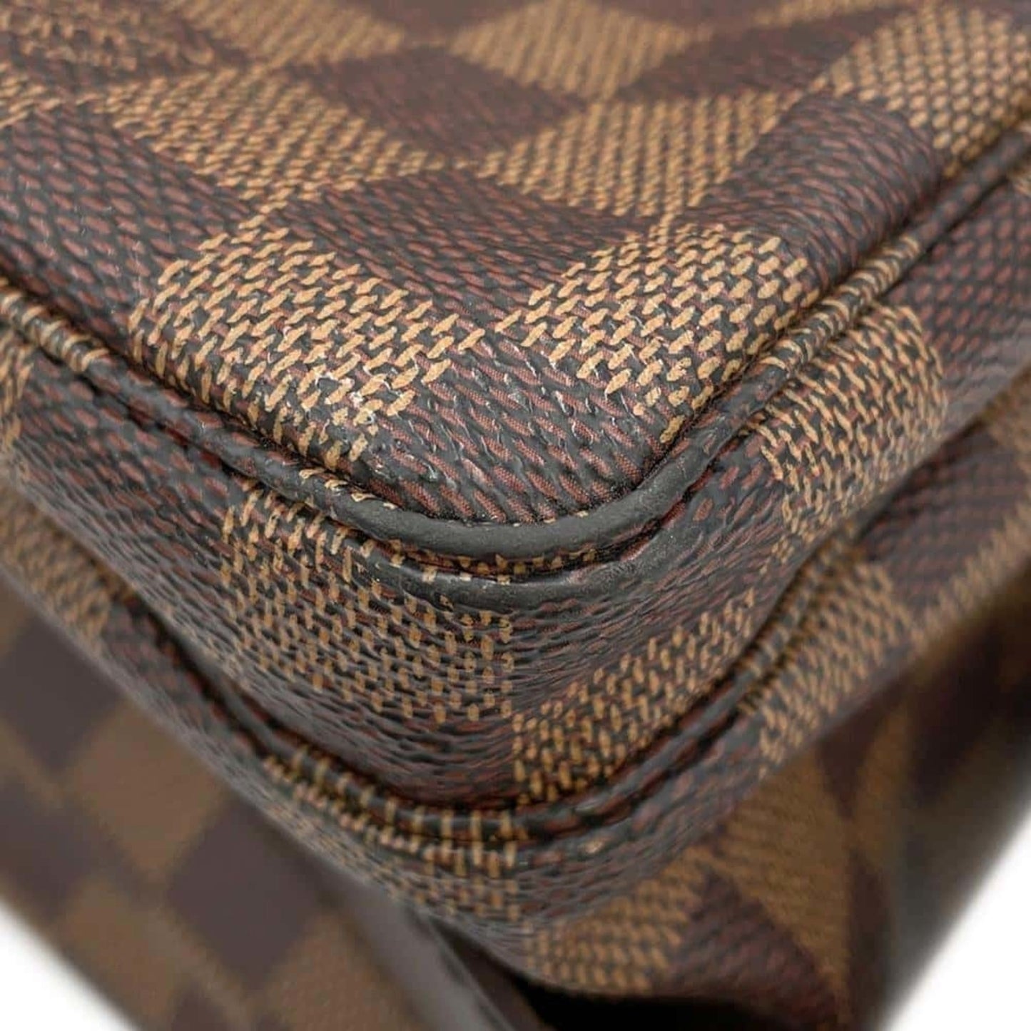 Louis Vuitton Brown Red Color Damier Canvas Shoulder Bag
