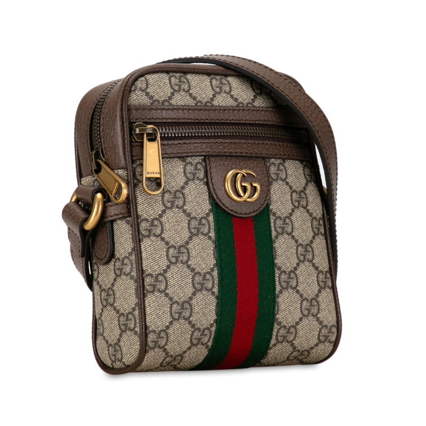 Gucci Sherry Line Beige Brown Pvc Leather Shoulder Bag
