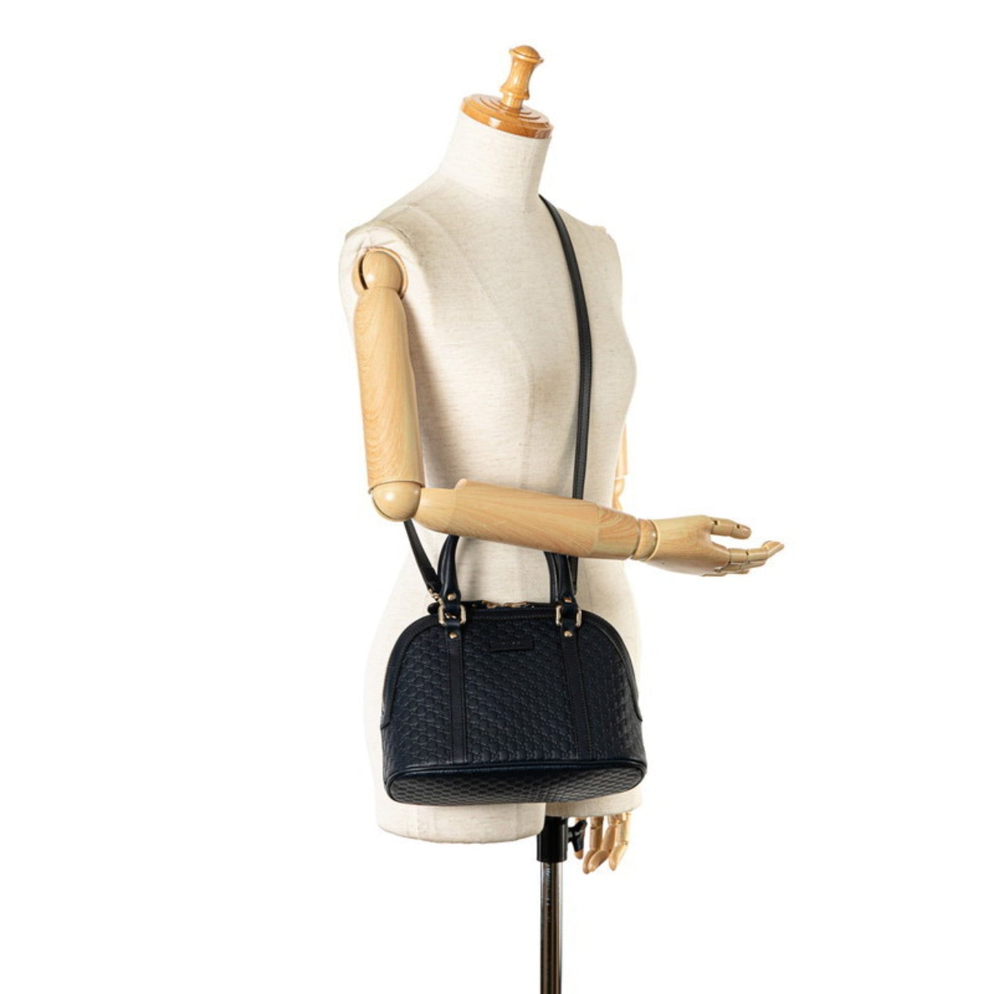 Gucci Gold Navy Leather Handbag Shoulder Bag