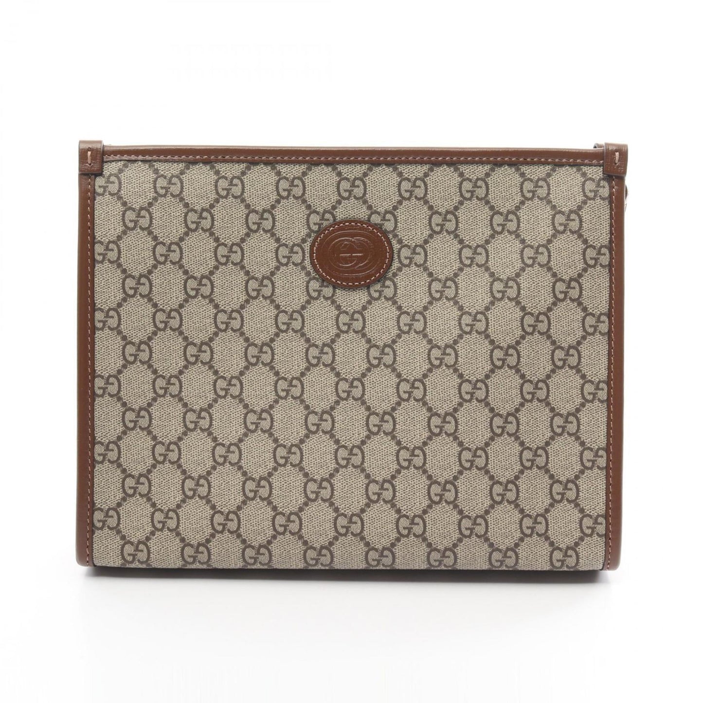 Gucci Beige Brown Gg Supreme Clutch Bag ()