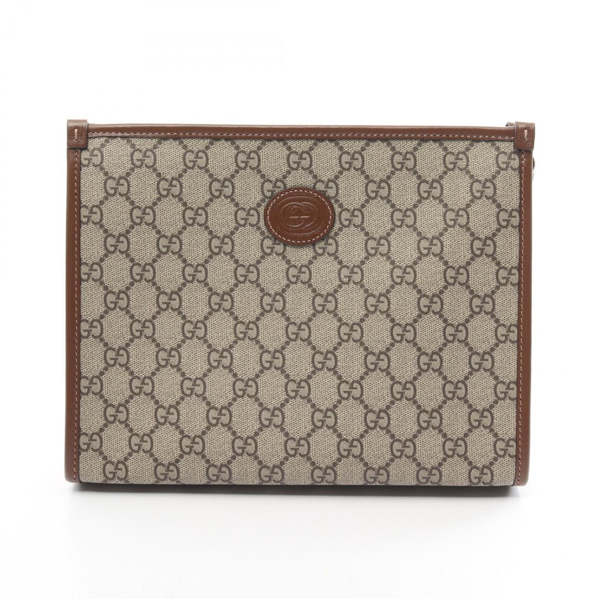 Gucci Beige Brown Gg Supreme Clutch Bag ()
