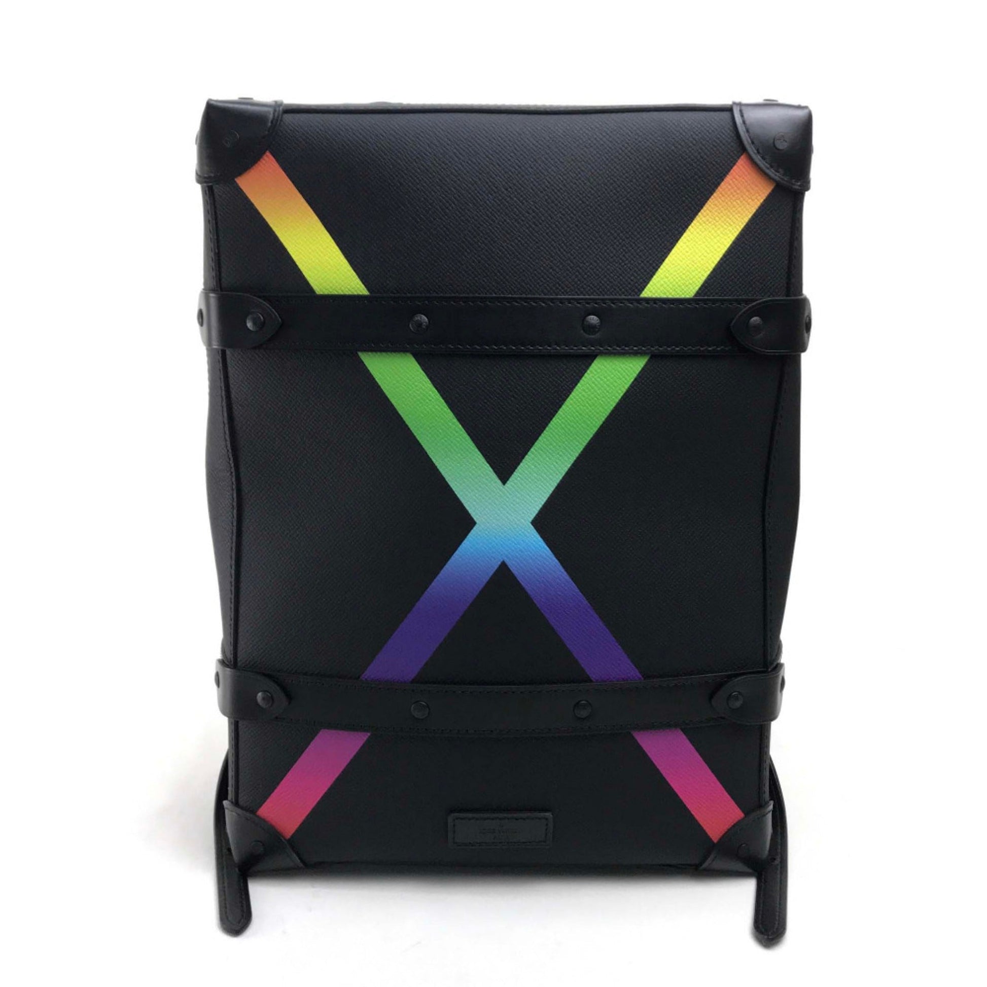 Louis Vuitton Black Leather Backpack ()