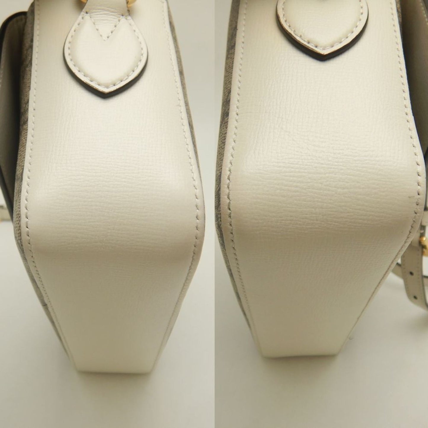 Gucci Beige Ivory Gg Supreme Canvas Leather Shoulder Bag