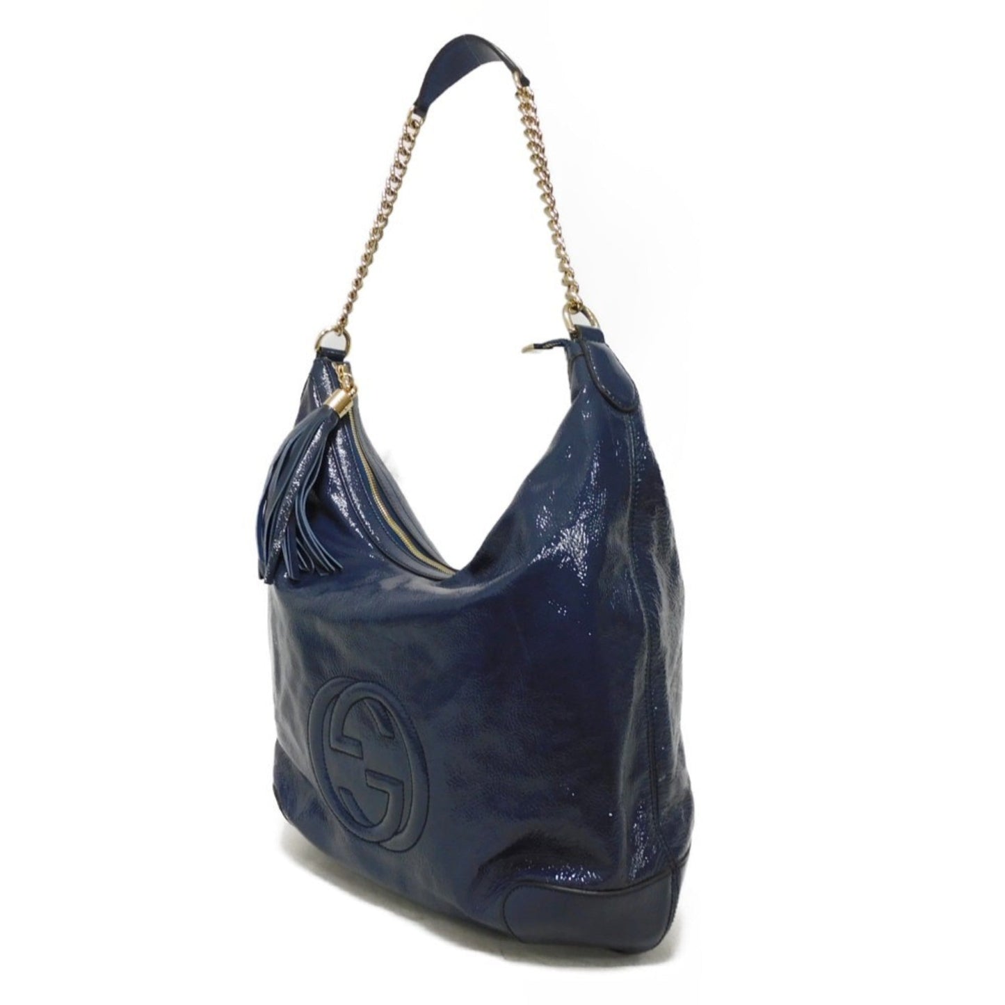 Gucci Soho Navy Patent Leather Shoulder Bag