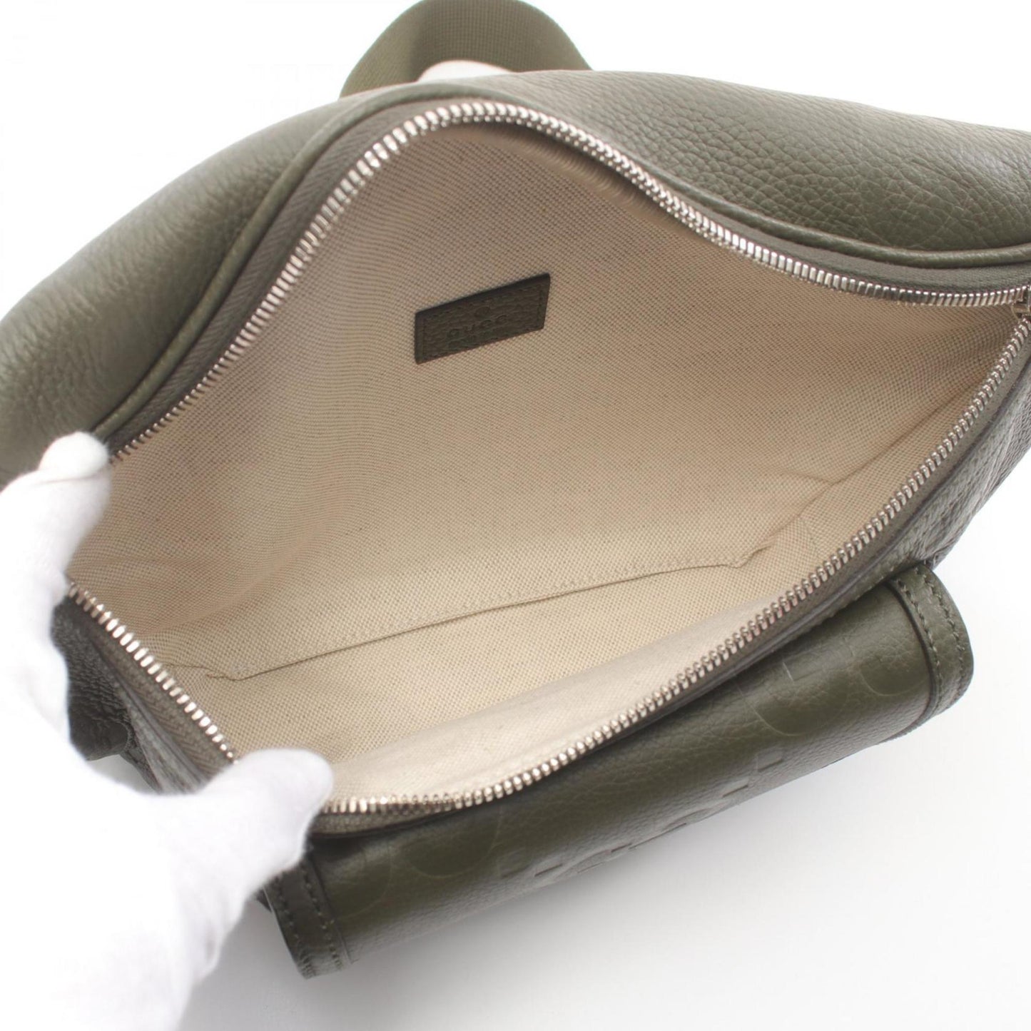 Gucci Khaki Leather Fanny Pack