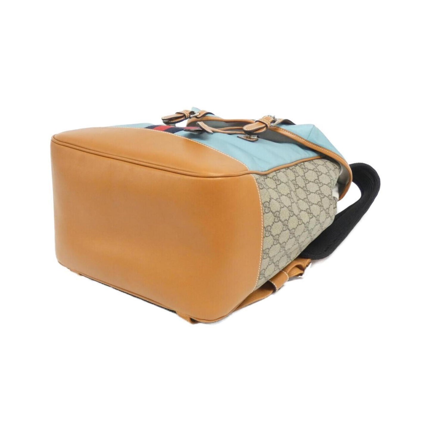 Gucci Beige Light Blue Gg Supreme Nylon Backpack